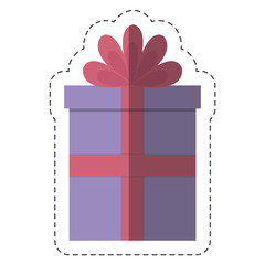 gift box icon over white background. colorful design. vector illustration