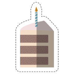 birthday cake icon over white background. colorful design. vector illustration