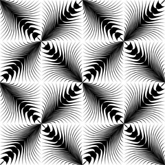 Seamless Square and Stripe Pattern. Abstract Monochrome Background