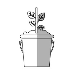 plant in a pot icon over white background. vector illustration