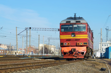 Shunter on the railway tracks.