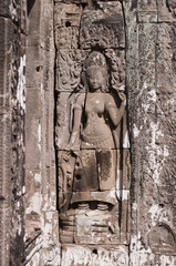 Fototapeta na wymiar Apsara from bas-relief of Bayon Temple . Cambodia