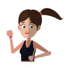 woman running cartoon icon over white background. colorful design. vector illustration