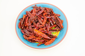 dried mexican hot chili peppers 