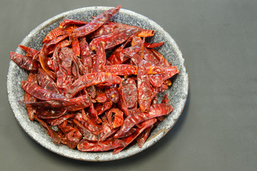dried mexican hot chili peppers 