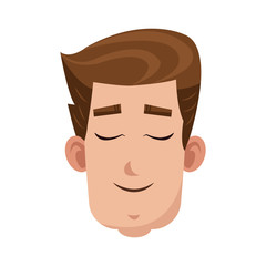 happy man face cartoon icon over white background. colorful design. vector illustration