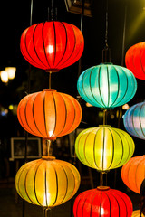 Colorful lanterns at the market street of Hoi