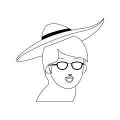 woman face cartoon icon over white background. vector illustration