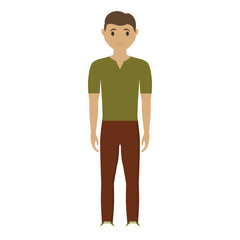 Fototapeta premium happy man wearing casual clothes cartoon icon over white background. colorful design. vector illustration