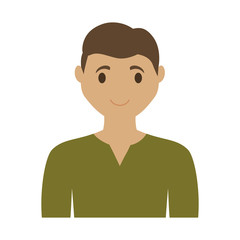 happy man wearing casual clothes cartoon icon over white background. colorful design. vector illustration