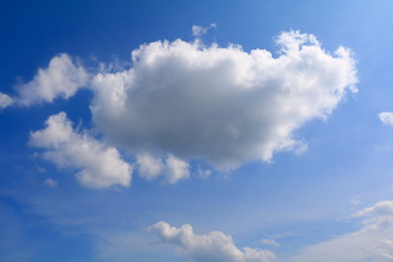 Naklejka na ściany i meble blue sky with big cloud and raincloud, art of nature beautiful and copy space for add text