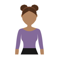 girl wearing casual clothes cartoon icon over white background. colorful design. vector illustration