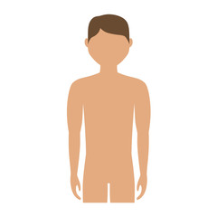 Fototapeta premium Body of man cartoon icon over white background. colorful design. vector illustration