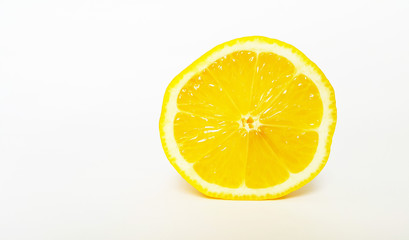 Lemon slice on white background