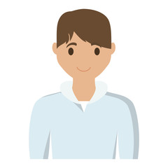 happy man wearing casual clothes cartoon icon over white background. colorful design. vector illustration