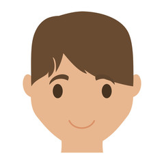 happy man face cartoon icon over white background. colorful design. vector illustration