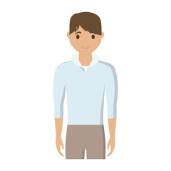 happy man wearing casual clothes cartoon icon over white background. colorful design. vector illustration