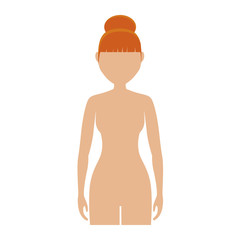 body of girl cartoon icon over white background. colorful design. vector illustration