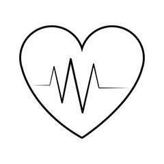 cardio heart icon over white background. vector illustration