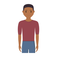 man wearing casual clothes cartoon icon over white background. colorful design. vector illustration