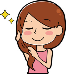 ヘアケアをする女性