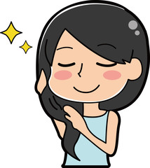 ヘアケアをする女性