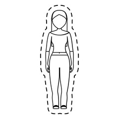 woman wearing casual clothes cartoon icon over white background. vector illustration