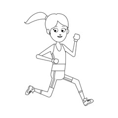 girl running cartoon icon over white background. vector illustration