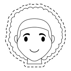 happy man face cartoon icon over white background. vector illustration