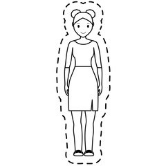 woman wearing casual clothes cartoon icon over white background. vector illustration