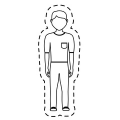 man wearing casul clothes cartoon icon over white background. vector illustration