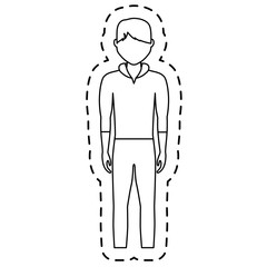 man wearing casul clothes cartoon icon over white background. vector illustration