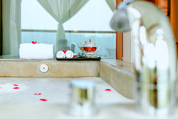 interior of modern spa bathroom