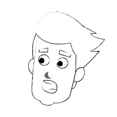 scared or surprised young man cartoon icon image vector illustration design  black sketch line
