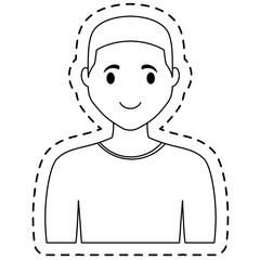 happy man cartoon icon over white background. vector illustration