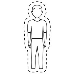 man wearing casul clothes cartoon icon over white background. vector illustration
