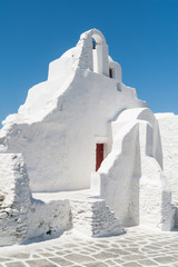 Beautiful whitewashed greek church © Ella