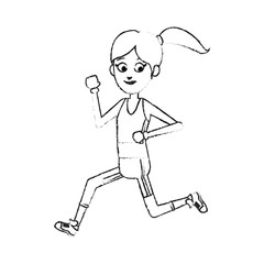 running or jogging icon image vector illustration design  black sketch line