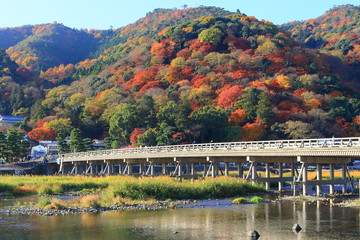 京都　古都　風景　嵐山
