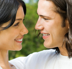 Happy couple together, outdoor