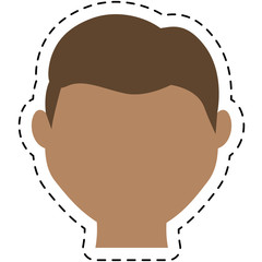 guy face cartoon icon over white background. colorful design. vector illustration