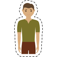 guy wearing casual clothes cartoon icon over white background. colorful design. vector illustration