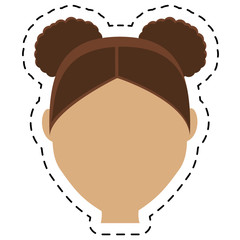 girl face cartoon icon over white background. colorful design. vector illustration