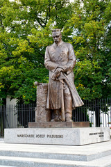 WARSAW, POLAND. A monument to the marshal Józef Pilsudsky on Uyazdovskaya Avenue