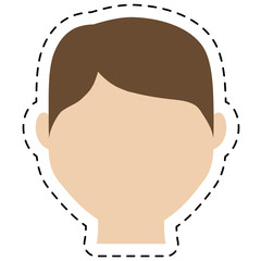 guy face cartoon icon over white background. colorful design. vector illustration