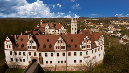 The Castle Glauchau in Germany aerial view