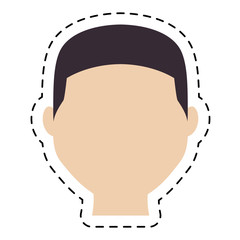 guy face cartoon icon over white background. colorful design. vector illustration