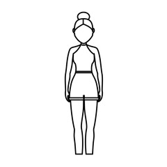 girl wearing casual clothes icon over white background. vector illustration