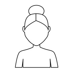 happy girl face cartoon icon over white background. vector illustration