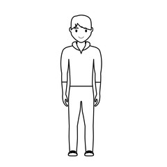 man cartoon wearing casual clothes icon over white background. vector illustration